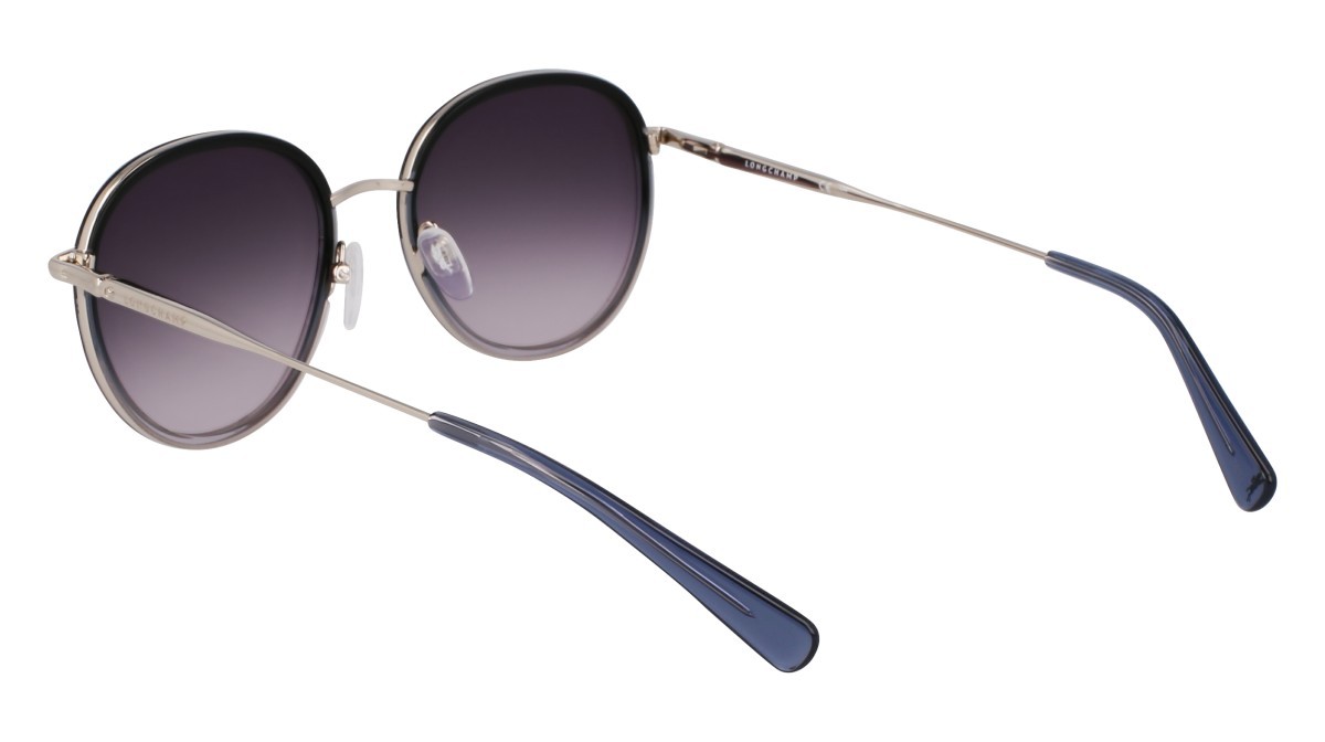 Occhiali da sole Longchamp LO176S (042) colore silver/gradient blue forma rotondo lenti gradient smoke
