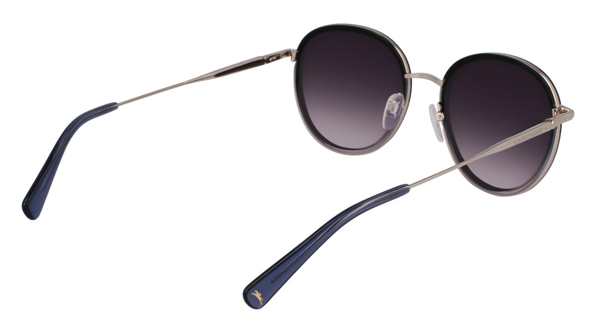 Occhiali da sole Longchamp LO176S (042) colore silver/gradient blue forma rotondo lenti gradient smoke
