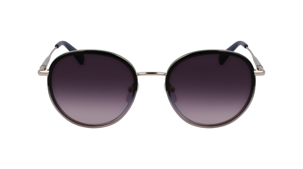 Occhiali da sole Longchamp LO176S (042) colore silver/gradient blue forma rotondo lenti gradient smoke