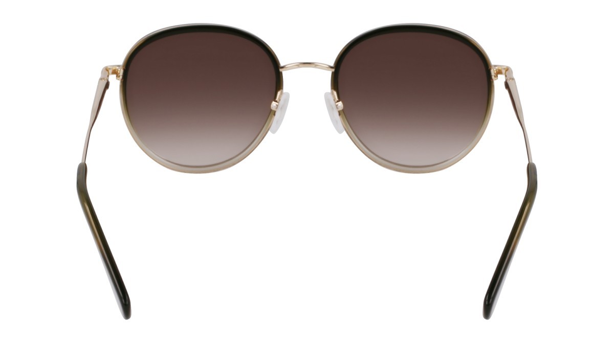 Occhiali da sole Longchamp LO176S (711) colore gold/gradient green forma rotondo lenti gradient khaki brown