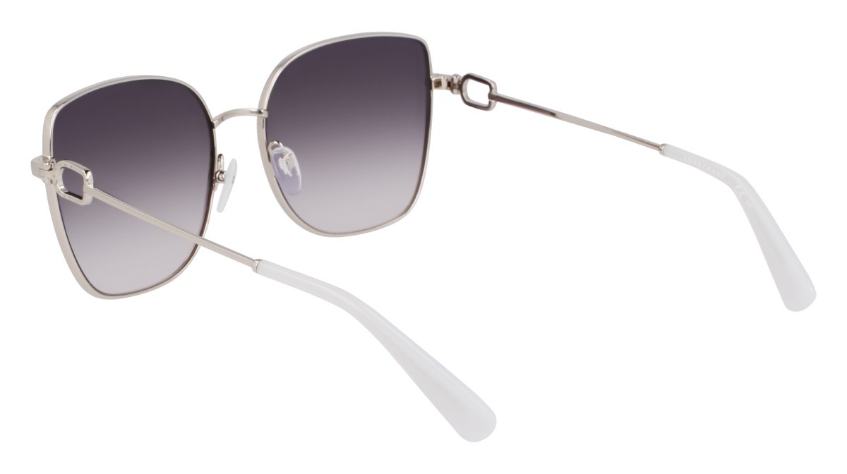 Occhiali da sole Longchamp LO177S (042) colore silver/gradient blue forma farfalla lenti blue gradient