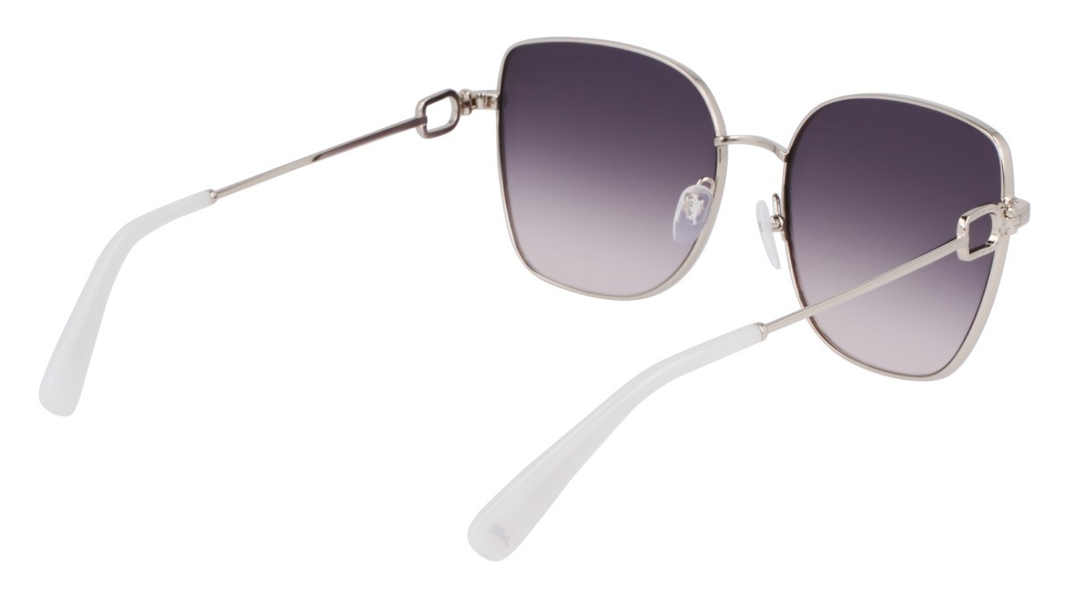 Occhiali da sole Longchamp LO177S (042) colore silver/gradient blue forma farfalla lenti blue gradient