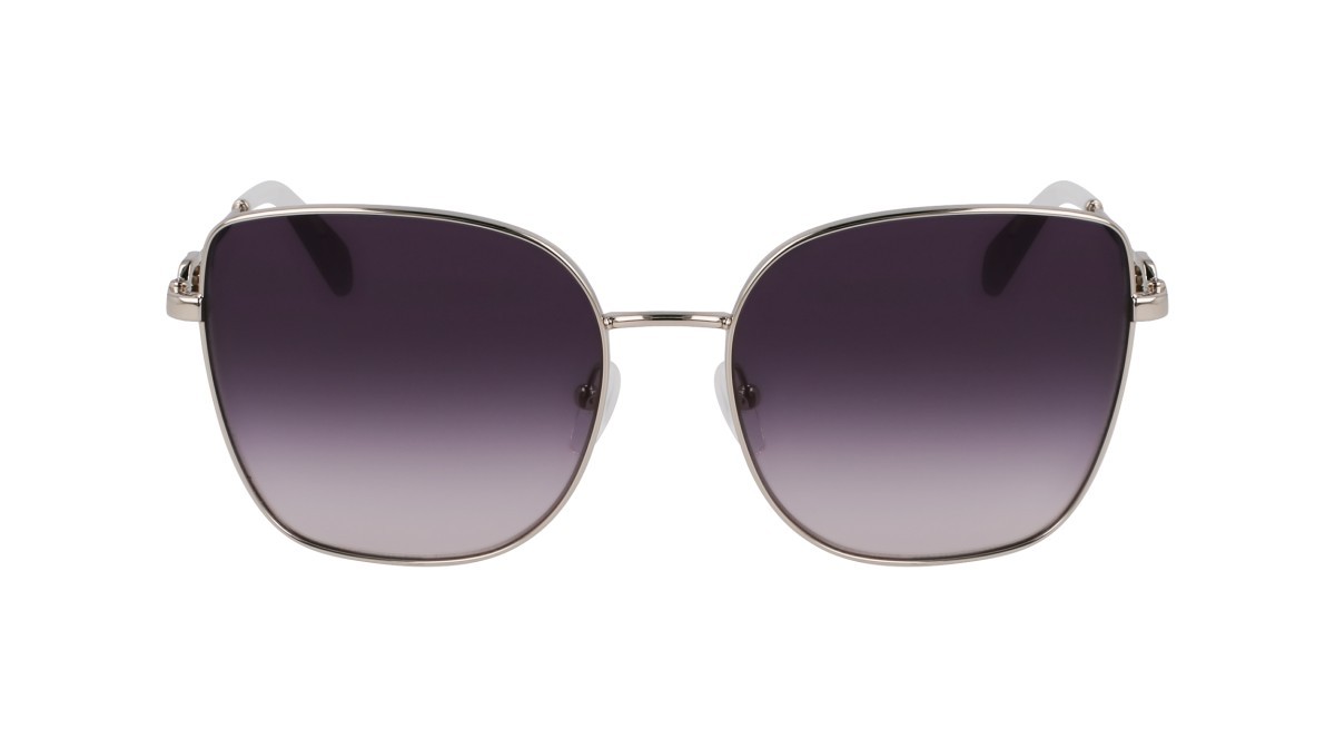 Occhiali da sole Longchamp LO177S (042) colore silver/gradient blue forma farfalla lenti blue gradient