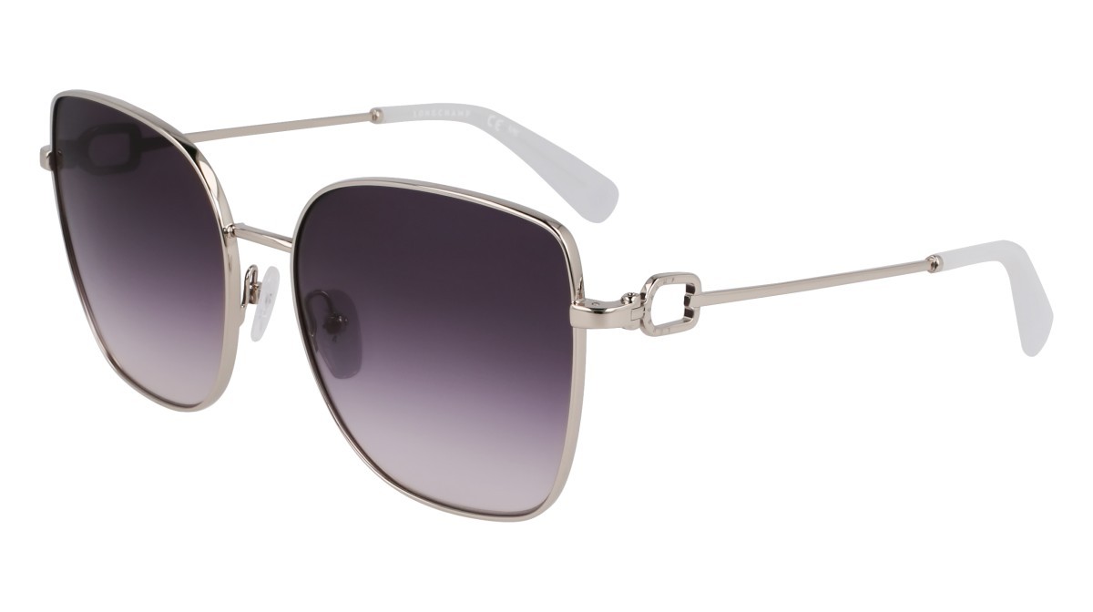 Occhiali da sole Longchamp LO177S (042) colore silver/gradient blue forma farfalla lenti blue gradient