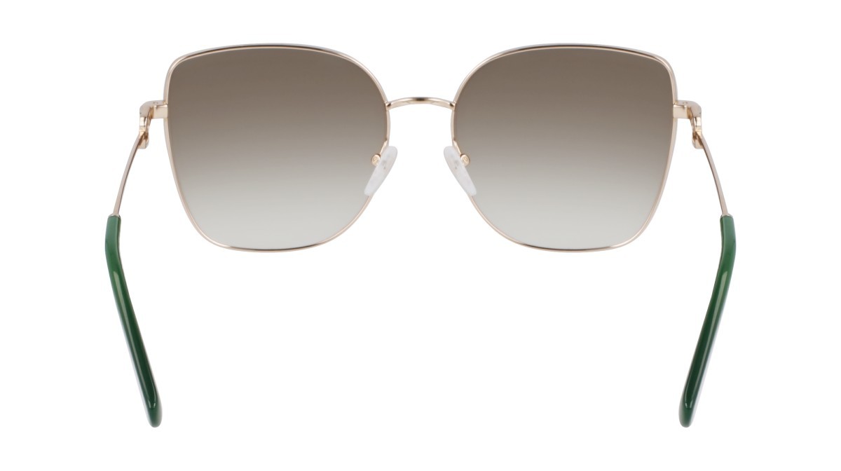 Occhiali da sole Longchamp LO177S (711) colore gold/gradient green forma farfalla lenti green clear gradient