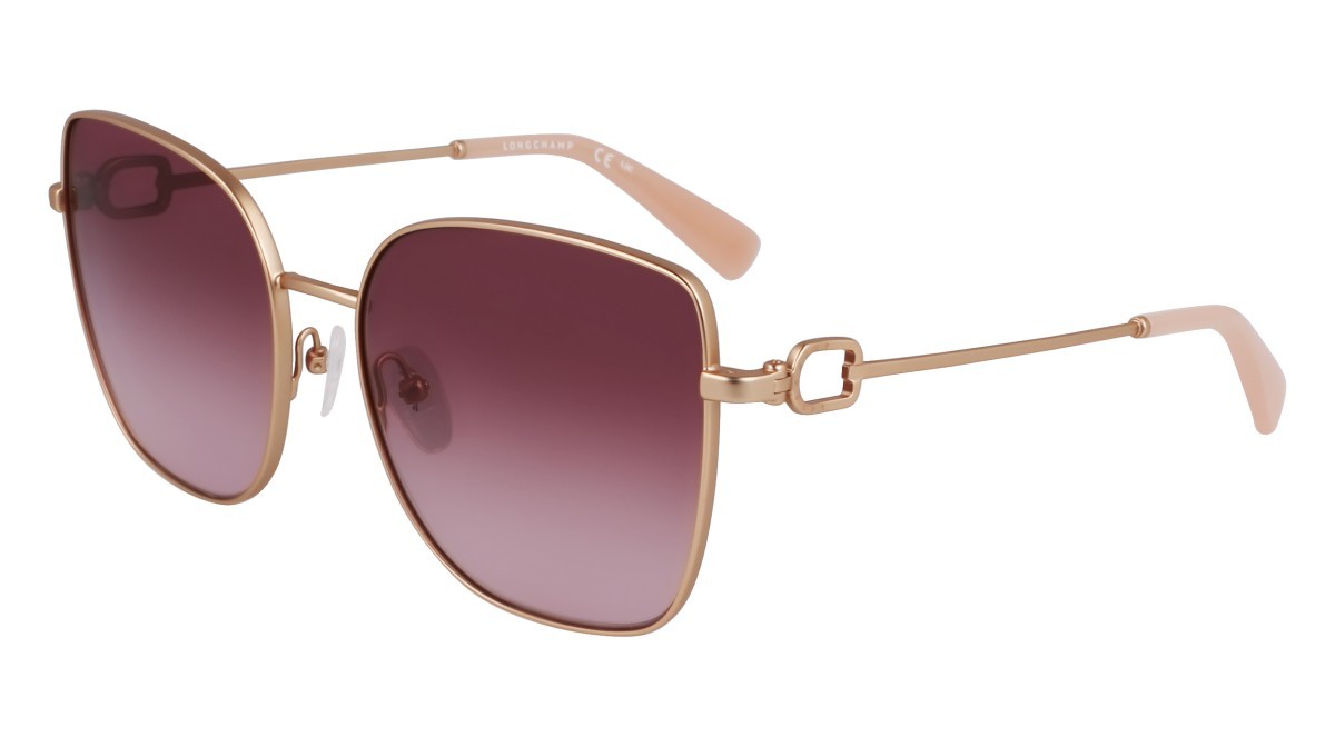 Occhiali da sole Longchamp LO177S (773) colore rose gold/gradient brown forma farfalla lenti gradient brown