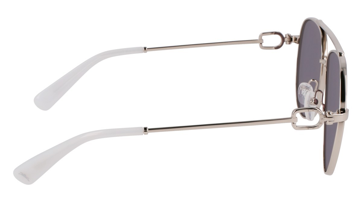 Occhiali da sole Longchamp LO178S (044) colore silver/grey forma aviator lenti solid grey