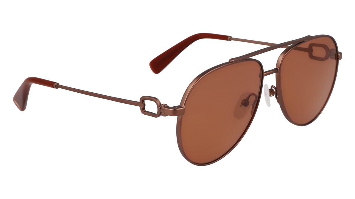 Occhiali da sole Longchamp LO178S (200) colore brown forma aviator lenti solid brown