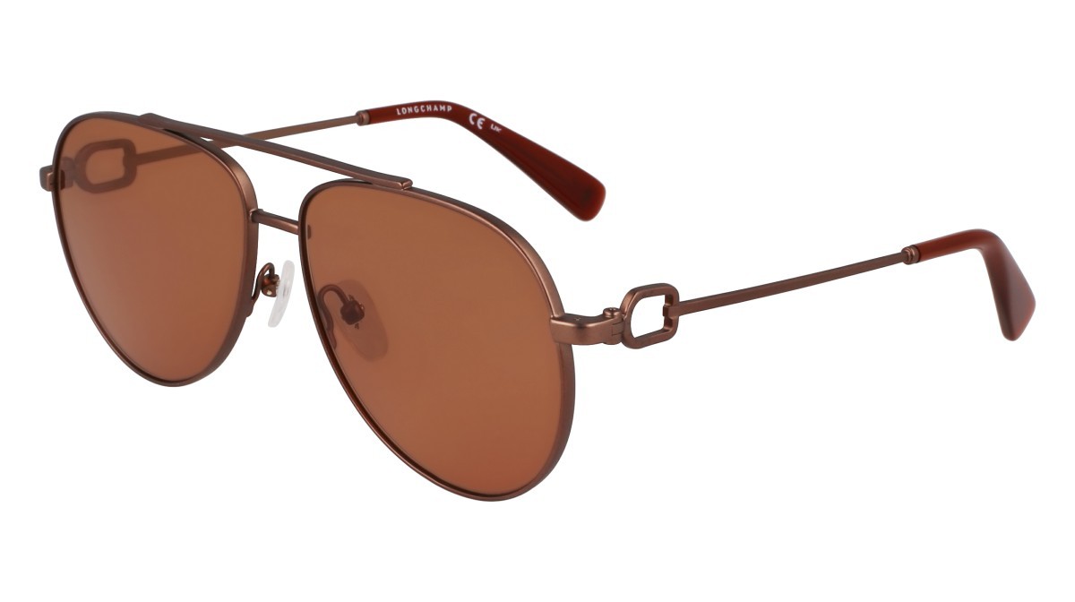 Occhiali da sole Longchamp LO178S (200) colore brown forma aviator lenti solid brown