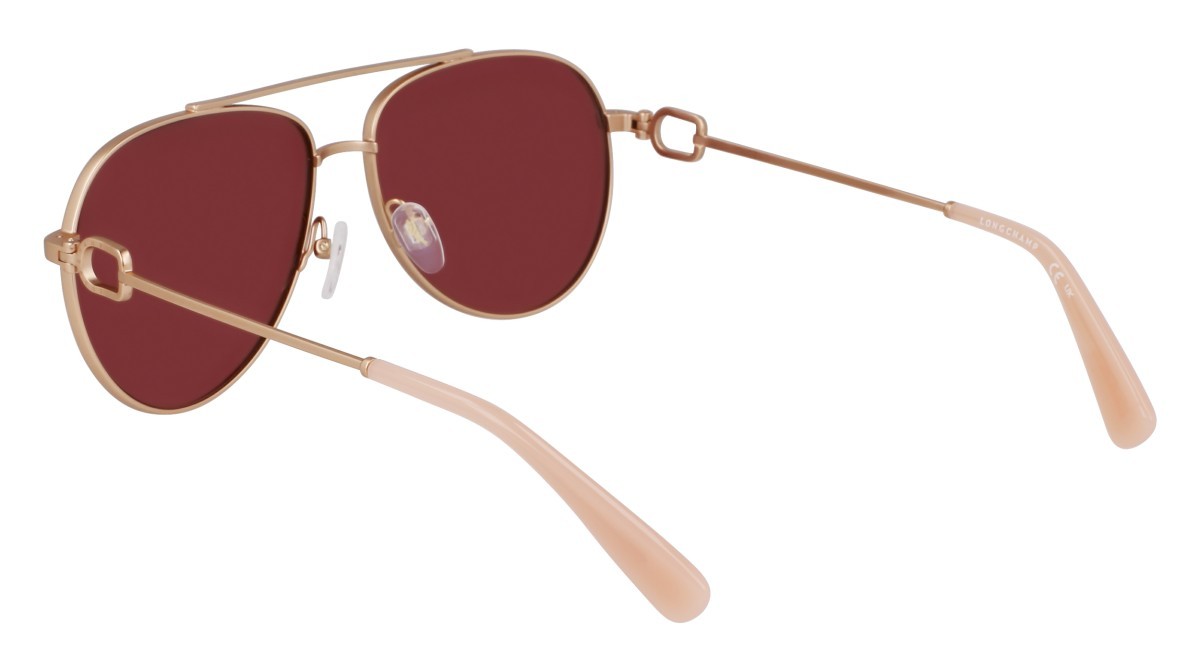 Sunglasses Longchamp LO178S (772) color rose gold/wine shape aviator lenses solid purple