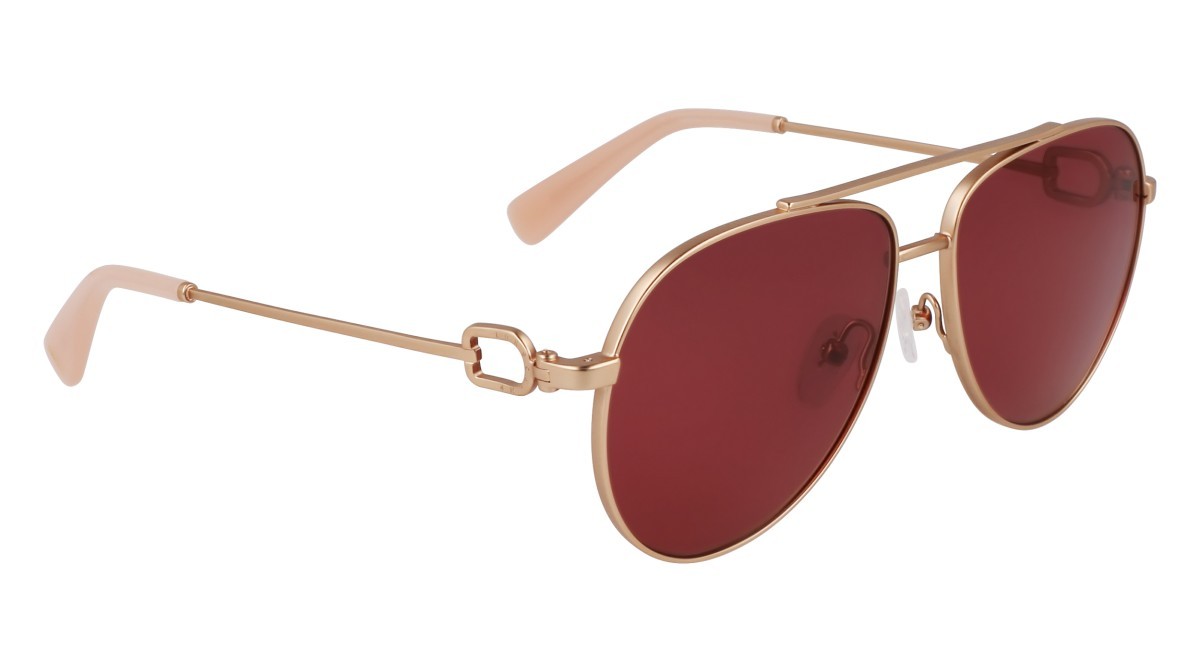 Sunglasses Longchamp LO178S (772) color rose gold/wine shape aviator lenses solid purple