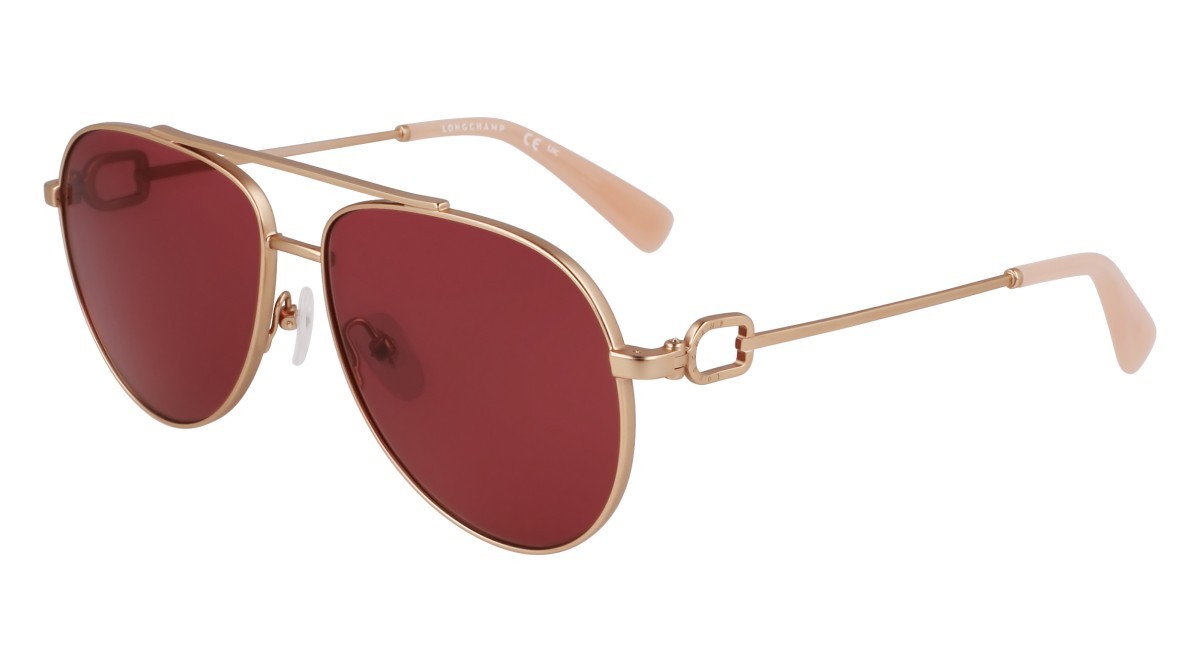 Sunglasses Longchamp LO178S (772) color rose gold/wine shape aviator lenses solid purple