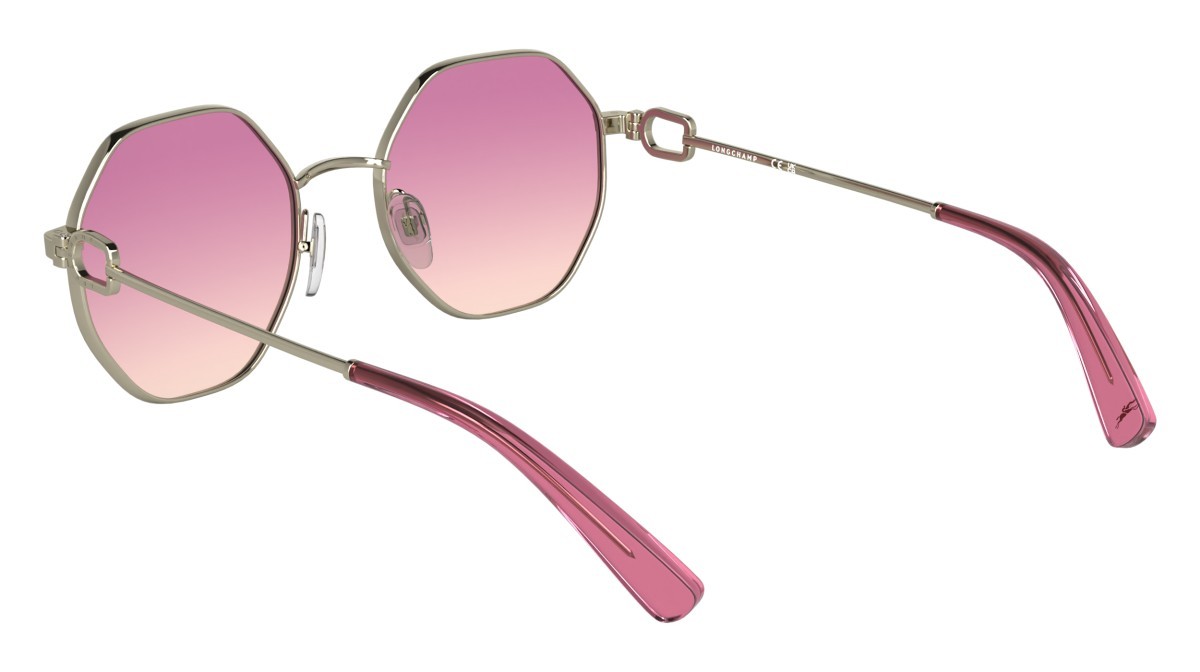 Occhiali da sole Longchamp LO179S (718) colore gold/gradient pink forma rotondo lenti double gradient pink+orange