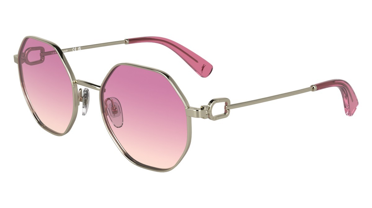 Occhiali da sole Longchamp LO179S (718) colore gold/gradient pink forma rotondo lenti double gradient pink+orange