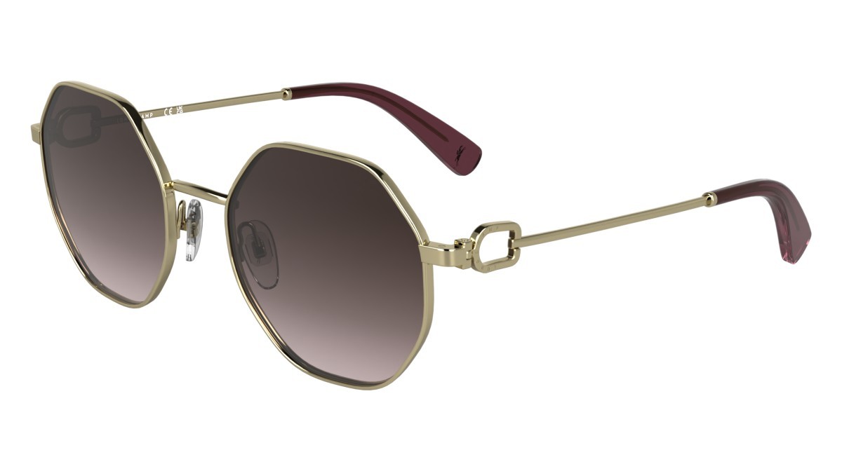 Occhiali da sole Longchamp LO179S (724) colore gold/gradient brown rose forma rotondo lenti gradient brown rose
