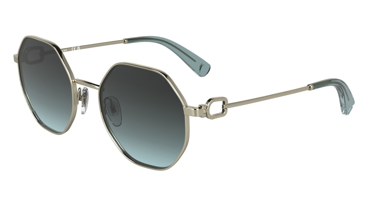 Occhiali da sole Longchamp LO179S N (729) colore gold/gradient blue forma rotondo 
