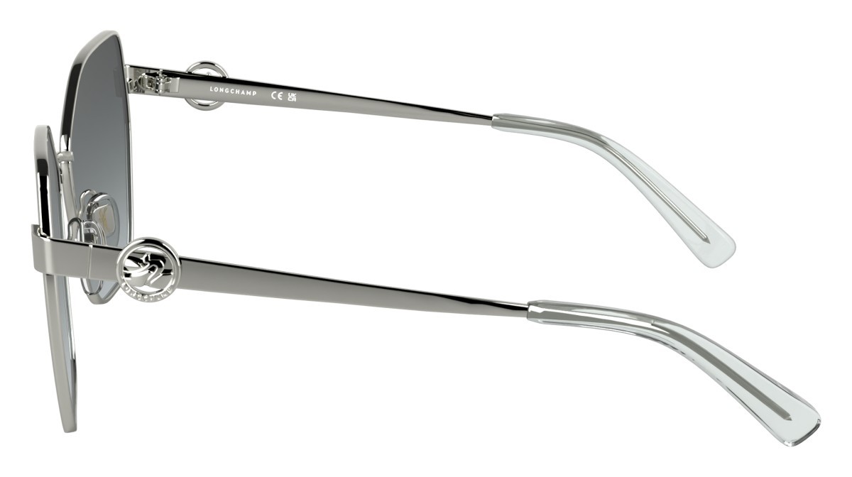 Sonnenbrillen Longchamp LO180S (044) farbe silver/gradient grey form quadratisch gläser gradient grey