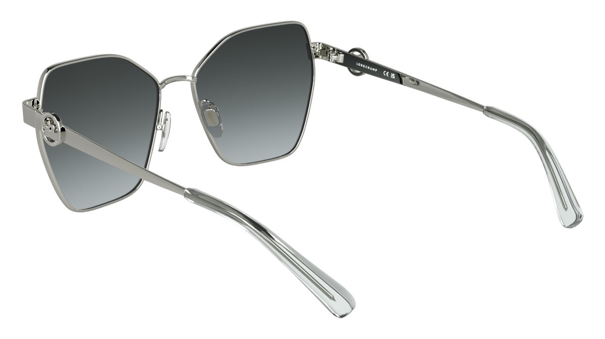 Sonnenbrillen Longchamp LO180S (044) farbe silver/gradient grey form quadratisch gläser gradient grey