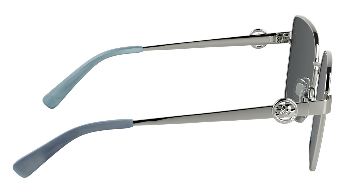 Sonnenbrillen Longchamp LO181S (044) farbe silver/gray form schmetterling gläser solid grey