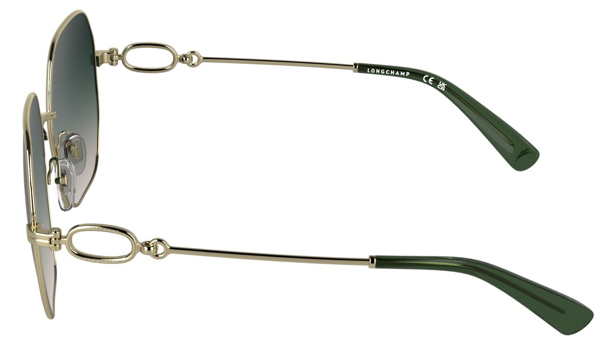 Occhiali da sole Longchamp LO187S (725) colore gold/gradient green rose forma quadrato lenti gradient green rose