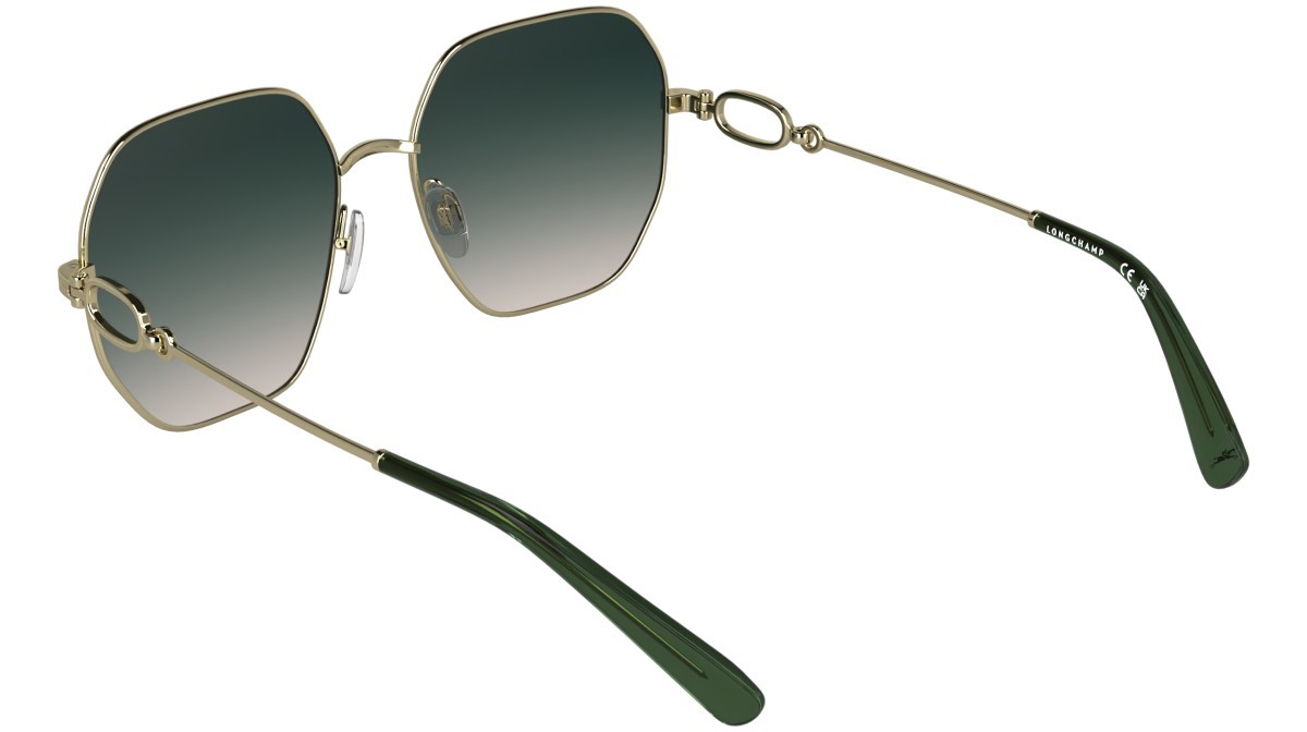 Occhiali da sole Longchamp LO187S (725) colore gold/gradient green rose forma quadrato lenti gradient green rose