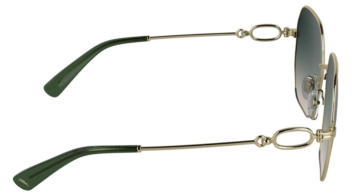 Occhiali da sole Longchamp LO187S (725) colore gold/gradient green rose forma quadrato lenti gradient green rose