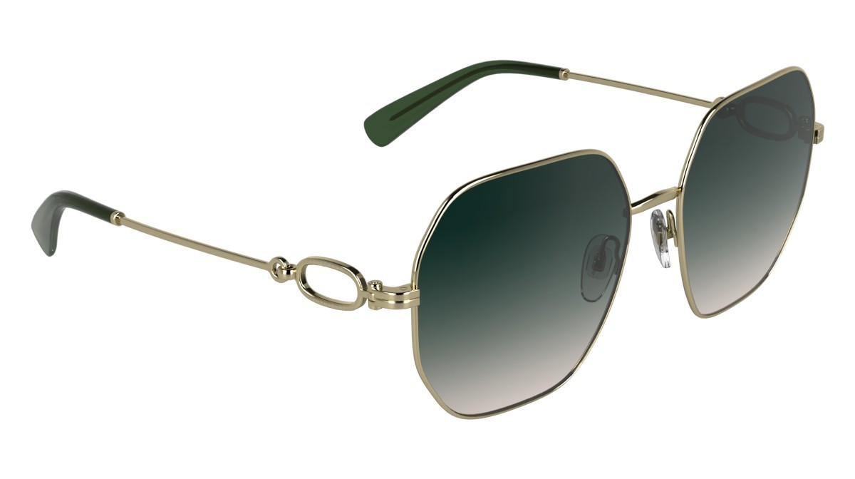 Occhiali da sole Longchamp LO187S (725) colore gold/gradient green rose forma quadrato lenti gradient green rose