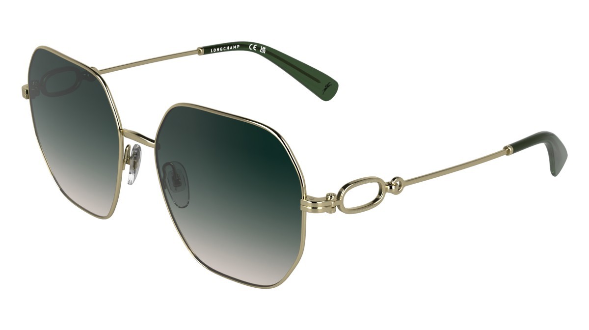 Occhiali da sole Longchamp LO187S (725) colore gold/gradient green rose forma quadrato lenti gradient green rose