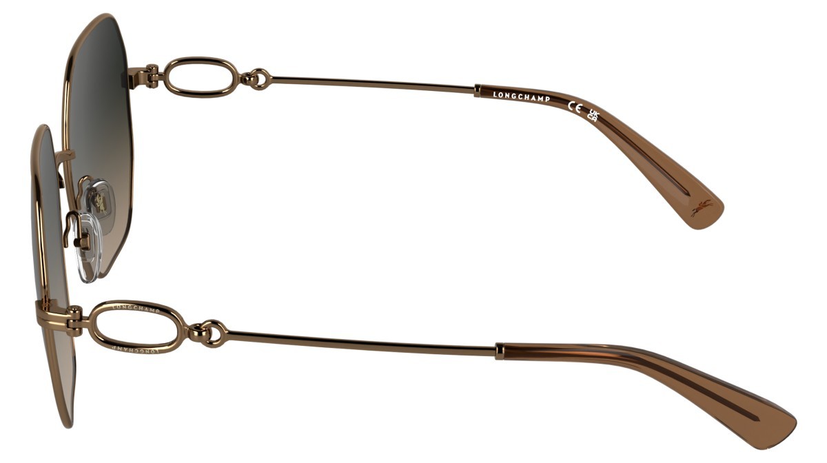 Occhiali da sole Longchamp LO187S (734) colore amber gold/gradient smoke brow forma quadrato lenti smoke/brown gradient