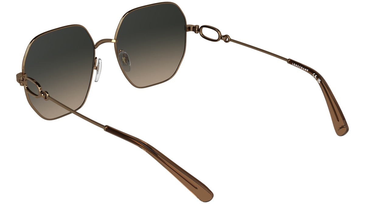 Occhiali da sole Longchamp LO187S (734) colore amber gold/gradient smoke brow forma quadrato lenti smoke/brown gradient