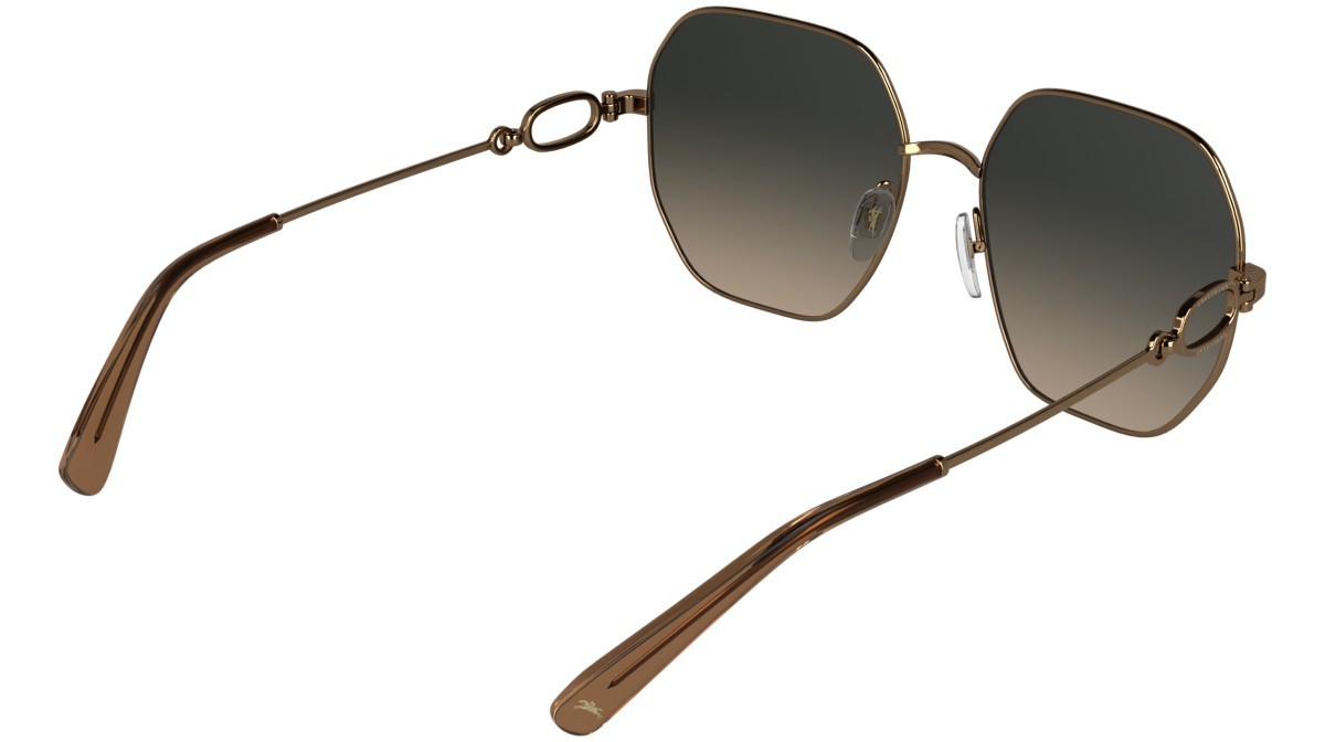 Occhiali da sole Longchamp LO187S (734) colore amber gold/gradient smoke brow forma quadrato lenti smoke/brown gradient