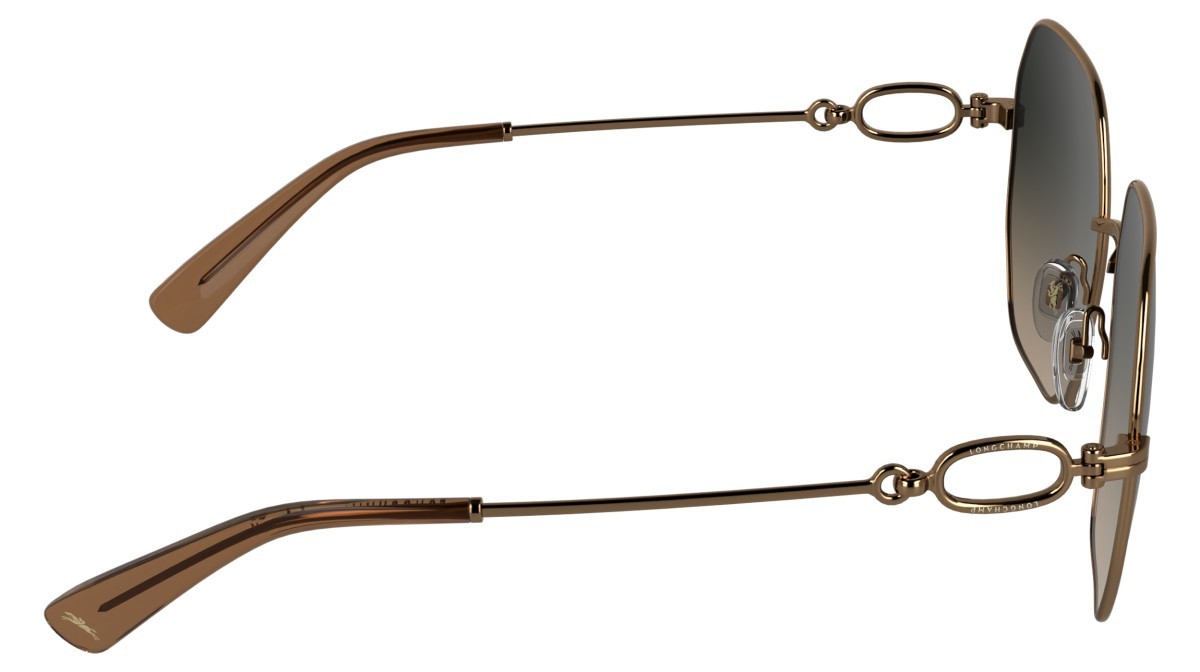 Occhiali da sole Longchamp LO187S (734) colore amber gold/gradient smoke brow forma quadrato lenti smoke/brown gradient
