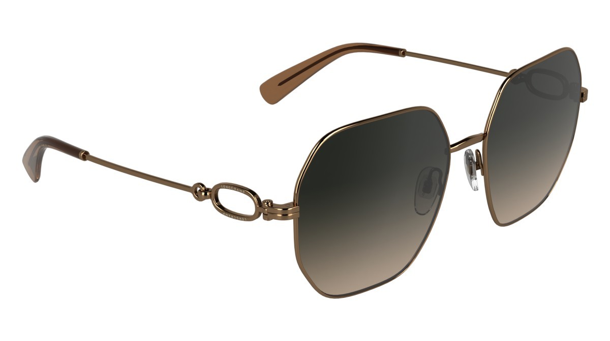 Occhiali da sole Longchamp LO187S (734) colore amber gold/gradient smoke brow forma quadrato lenti smoke/brown gradient