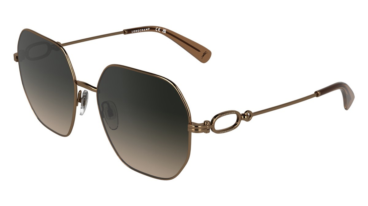 Occhiali da sole Longchamp LO187S (734) colore amber gold/gradient smoke brow forma quadrato lenti smoke/brown gradient