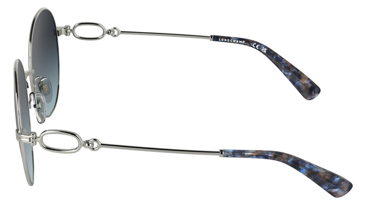 Occhiali da sole Longchamp LO188S (042) colore silver/gradient blue forma rotondo lenti gradient blue