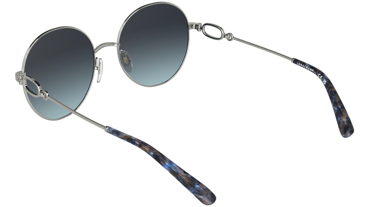Occhiali da sole Longchamp LO188S (042) colore silver/gradient blue forma rotondo lenti gradient blue