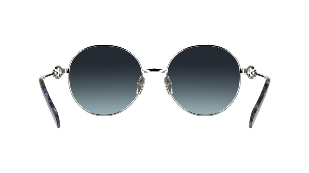 Occhiali da sole Longchamp LO188S (042) colore silver/gradient blue forma rotondo lenti gradient blue