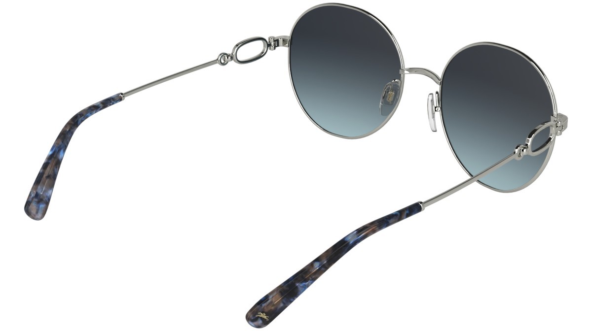 Occhiali da sole Longchamp LO188S (042) colore silver/gradient blue forma rotondo lenti gradient blue
