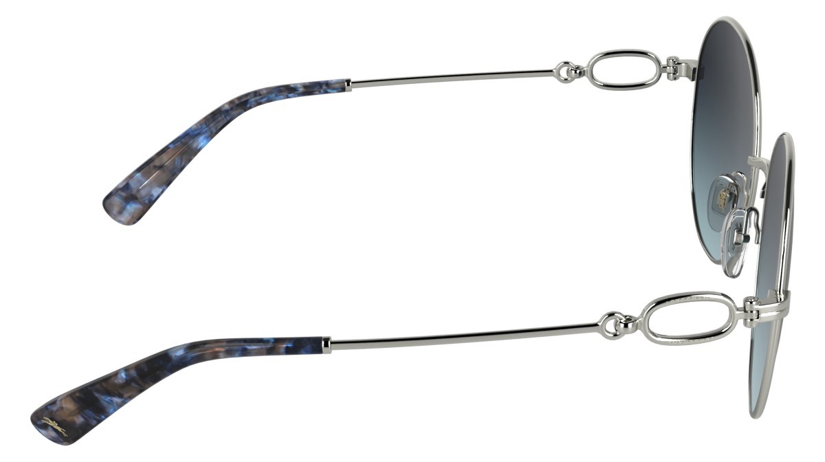 Occhiali da sole Longchamp LO188S (042) colore silver/gradient blue forma rotondo lenti gradient blue