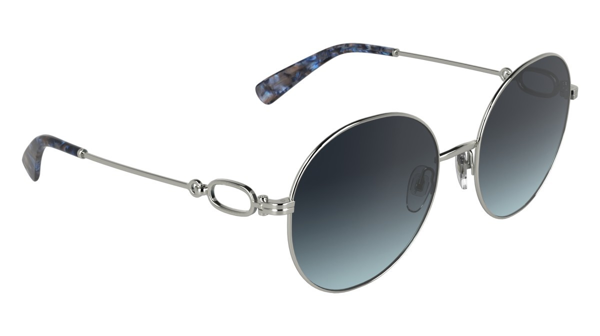 Occhiali da sole Longchamp LO188S (042) colore silver/gradient blue forma rotondo lenti gradient blue