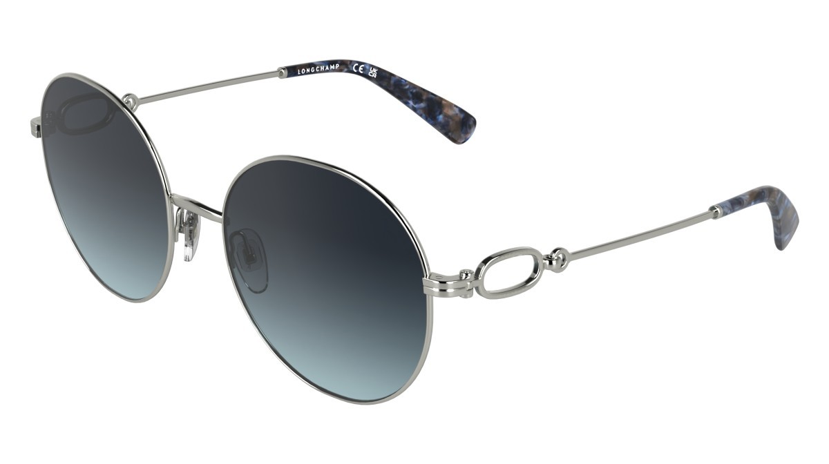 Occhiali da sole Longchamp LO188S (042) colore silver/gradient blue forma rotondo lenti gradient blue