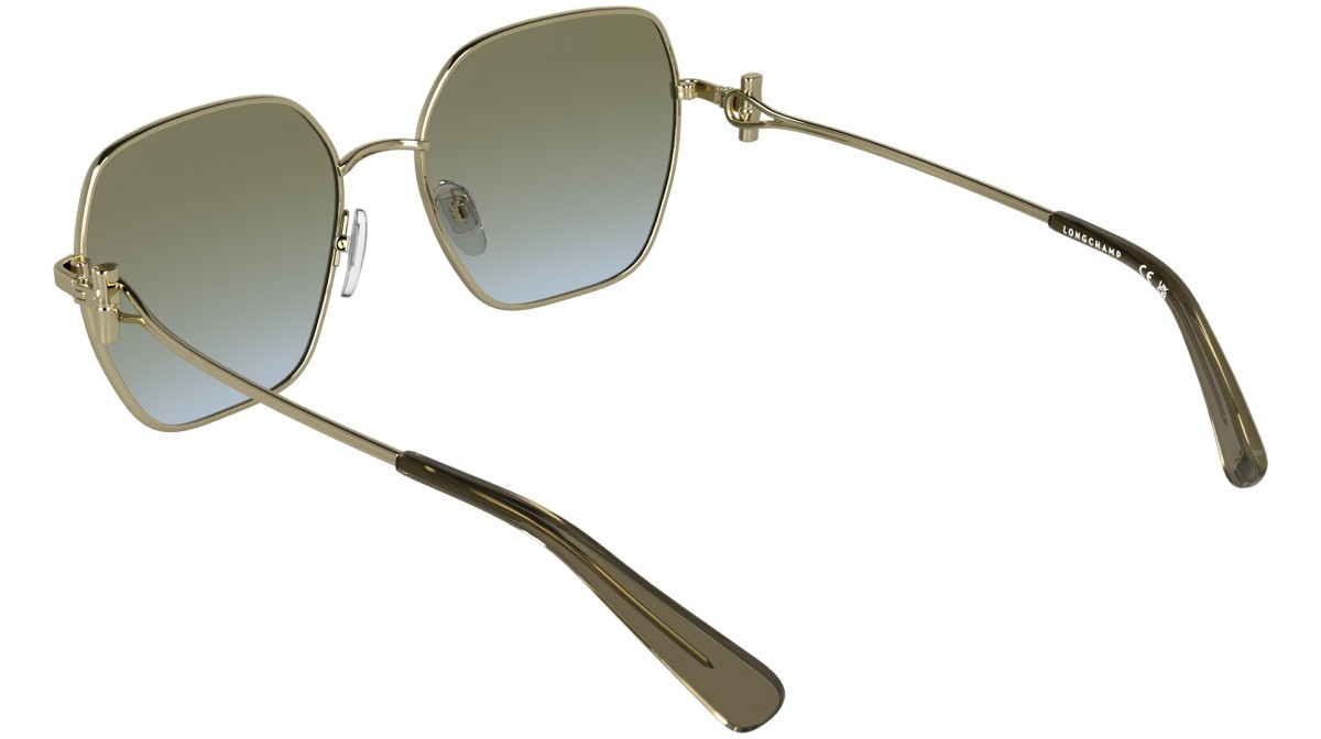 Occhiali da sole Longchamp LO190S (708) colore gold/gradient khaki forma rettangolare lenti double gradient khaki grey