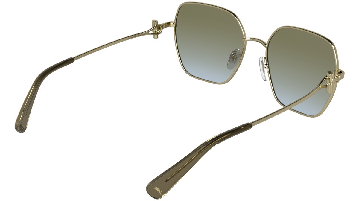 Occhiali da sole Longchamp LO190S (708) colore gold/gradient khaki forma rettangolare lenti double gradient khaki grey
