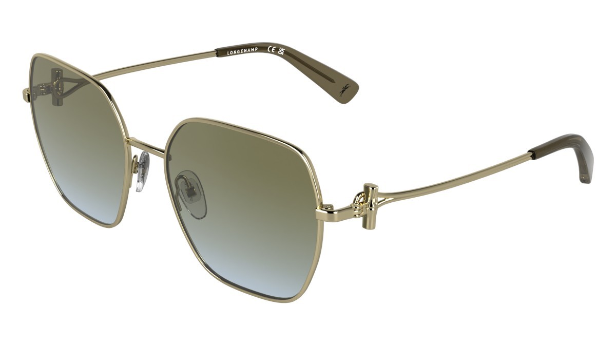 Occhiali da sole Longchamp LO190S (708) colore gold/gradient khaki forma rettangolare lenti double gradient khaki grey