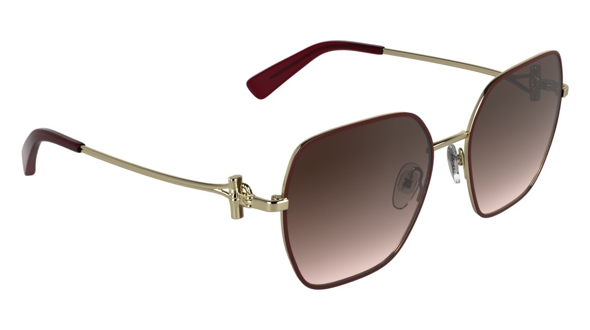 Occhiali da sole Longchamp LO190S (721) colore gold/gradient burgundy forma rettangolare lenti gradient wine rose