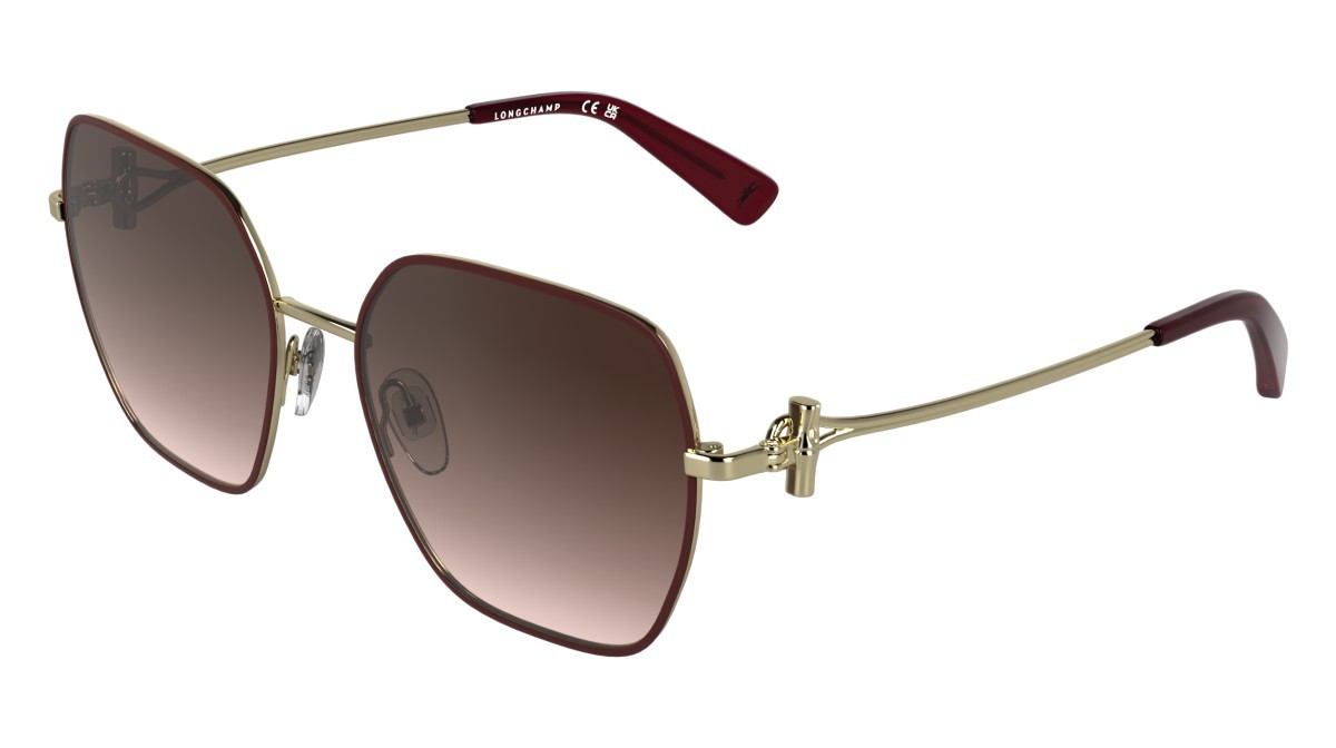Occhiali da sole Longchamp LO190S (721) colore gold/gradient burgundy forma rettangolare lenti gradient wine rose