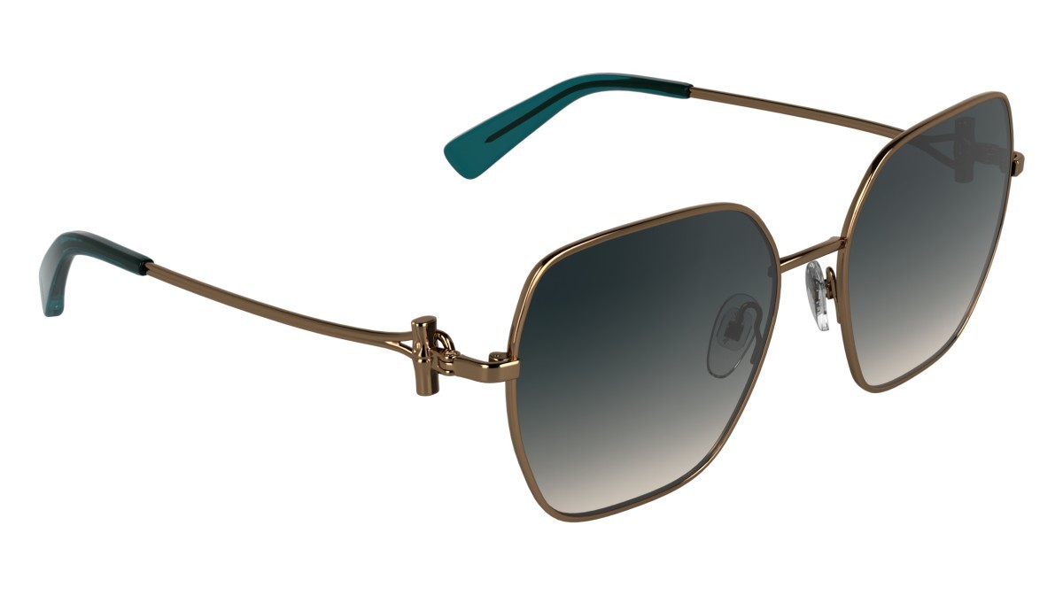 Occhiali da sole Longchamp LO190S (734) colore amber gold/gradient smoke forma rettangolare lenti gradient grey
