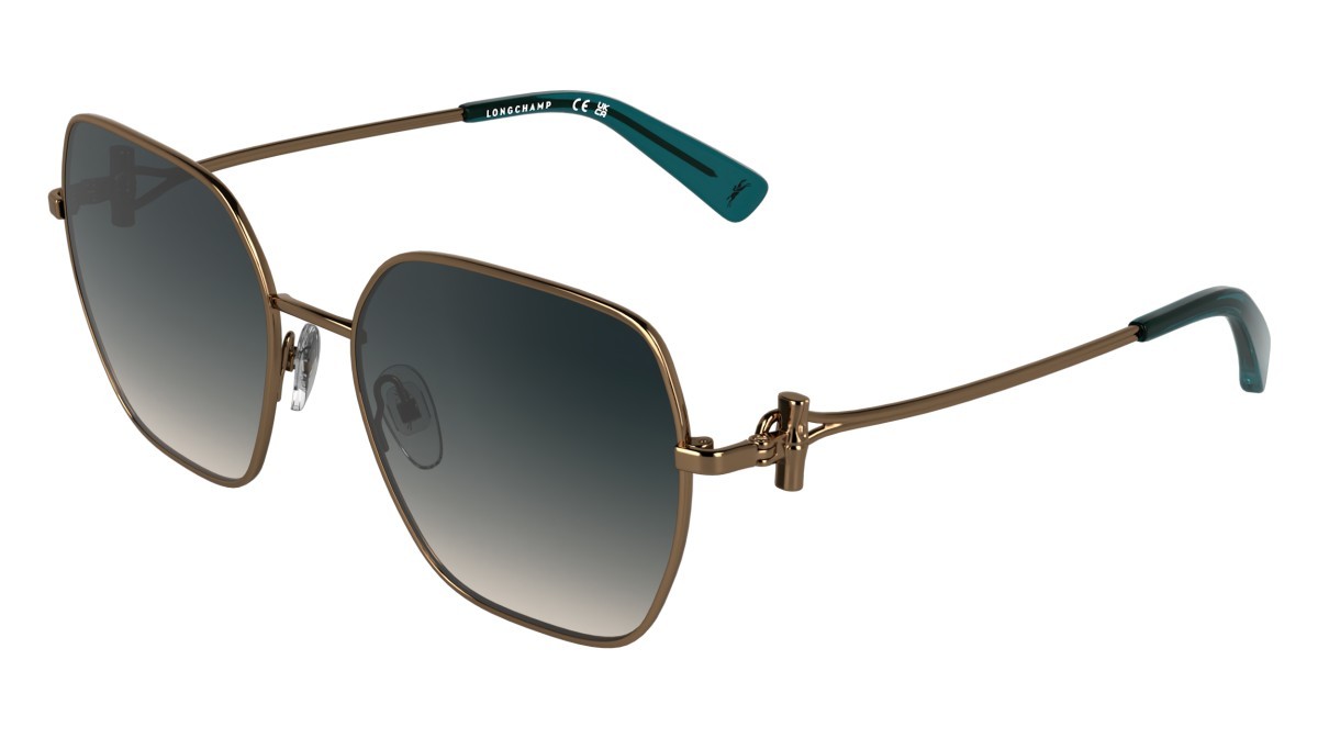 Occhiali da sole Longchamp LO190S (734) colore amber gold/gradient smoke forma rettangolare lenti gradient grey