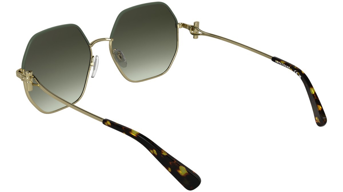 Sunglasses Longchamp LO191S (708) color gold/gradient khaki shape square lenses gradient khaki