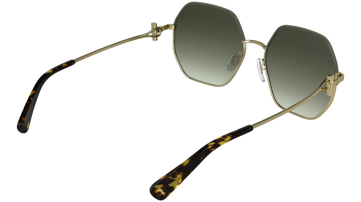 Sunglasses Longchamp LO191S (708) color gold/gradient khaki shape square lenses gradient khaki